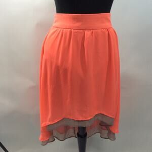 Charlotte Russe Large High Low Skirt Orange Taupe